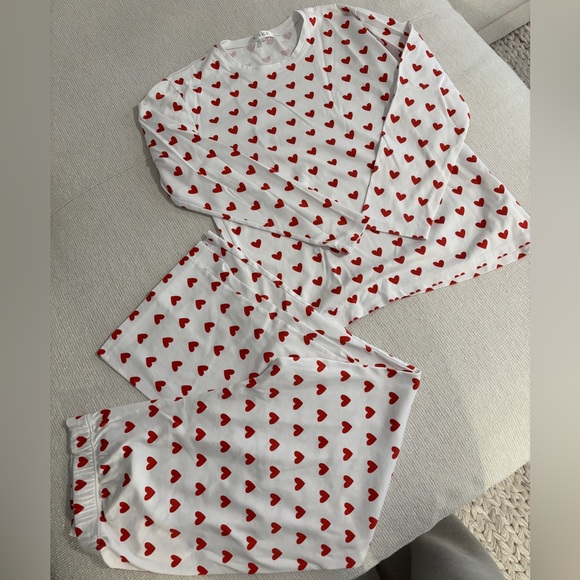 LAKE Pima Classic Red Heart Pajamas - Picture 2 of 4